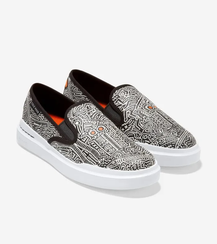 Men Men039s Cole Haan X Keith Haring GrandPr Rally SlipOn Sneaker Black Cole Haan Sneakers
