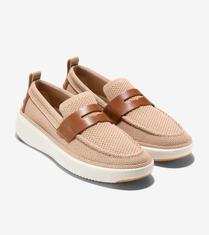 Men Men039s GRANDPR TOPSPIN STITCHLITE PE Beige Cole Haan Loafers and Drivers