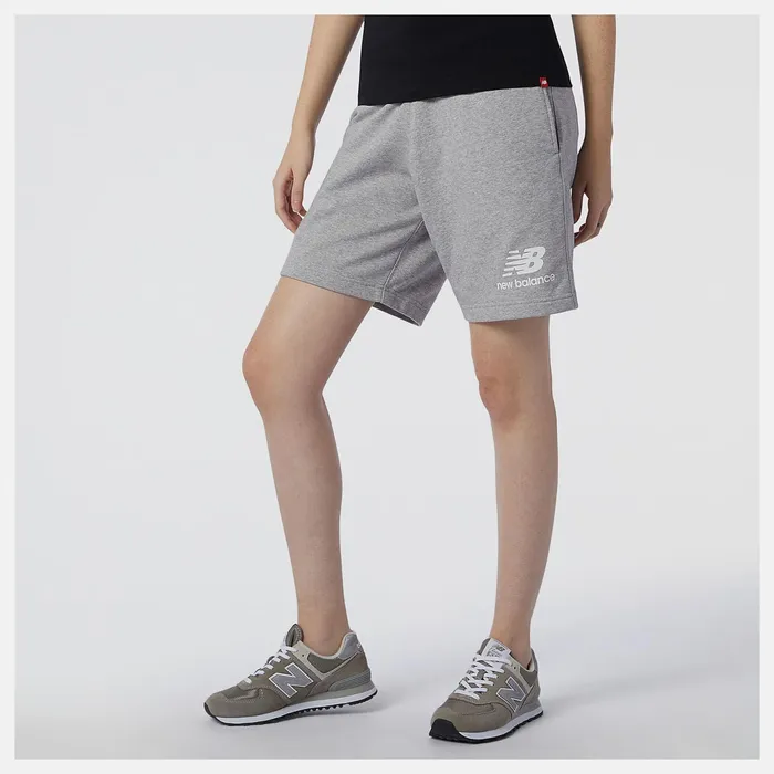 Men NB Essentials Stacked Logo Short Athletic Grey New Balance Shorts