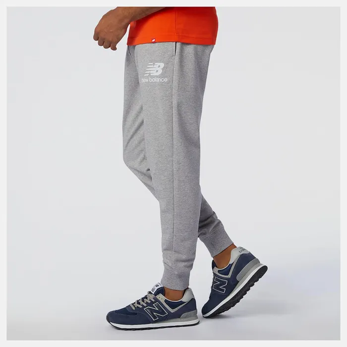 Men NB Essentials Stacked Logo Sweatpant Athletic Grey New Balance Pants