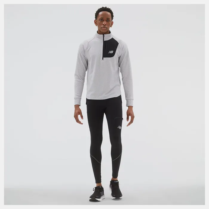 Men NB Heat Grid Half Zip Athletic Grey New Balance Hoodies and Sweatshirts