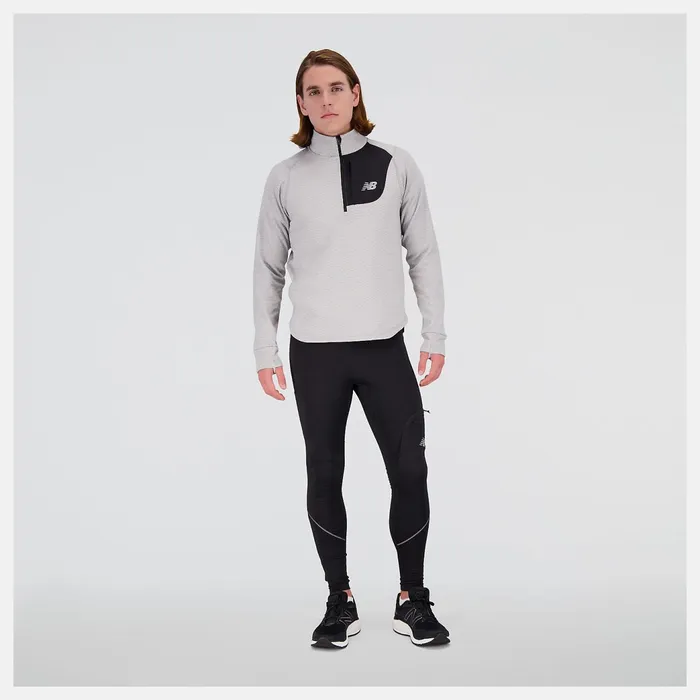 Men NB Heat Grid Half Zip Athletic Grey New Balance Hoodies and Sweatshirts