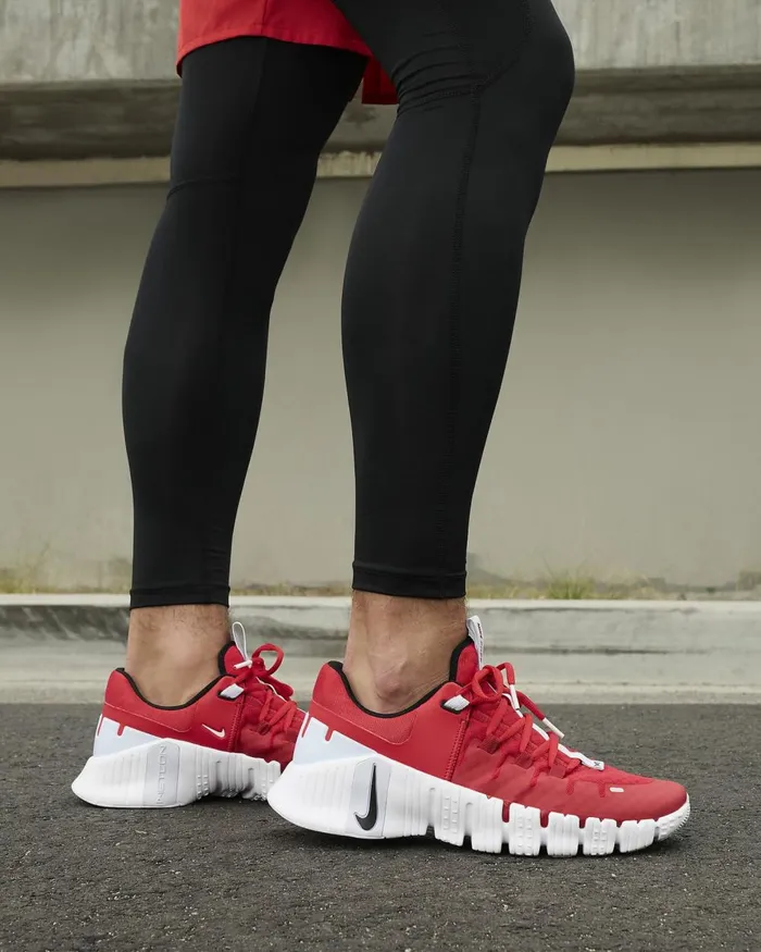 Men Nike All Shoes Free Metcon 5 University Redwhitefootball Greyblack