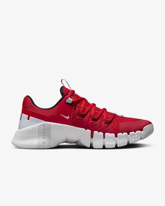Men Nike All Shoes Free Metcon 5 University Redwhitefootball Greyblack