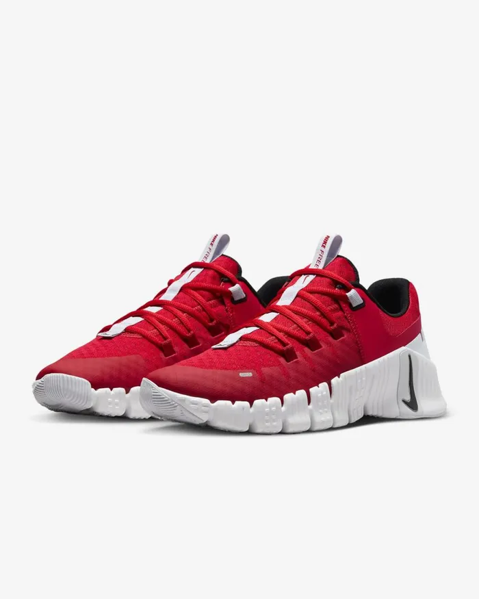 Men Nike All Shoes Free Metcon 5 University Redwhitefootball Greyblack