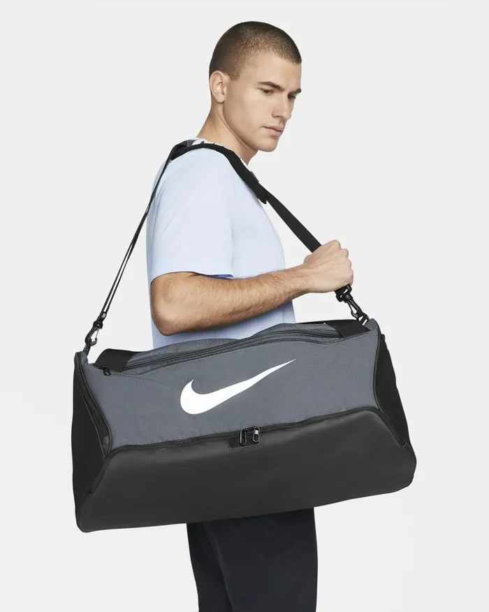 Men Nike Bags And Backpacks Brasilia 95 Iron Greyblackwhite