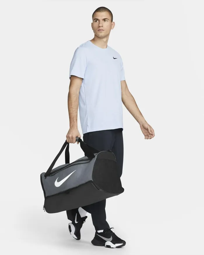 Men Nike Bags And Backpacks Brasilia 95 Iron Greyblackwhite