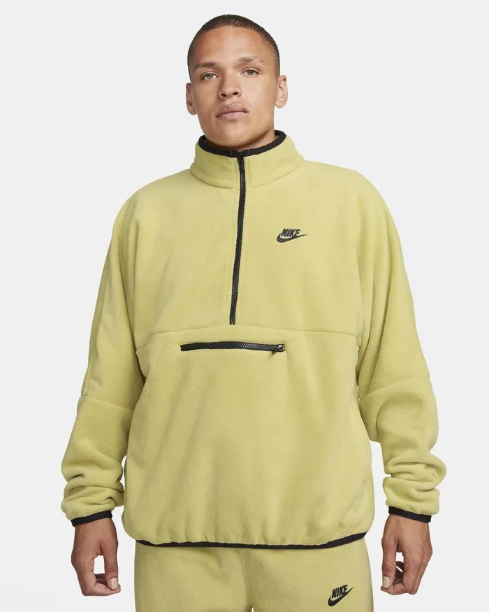 Men Nike Hoodies And Sweatshirts Club Fleece Buff Goldblack