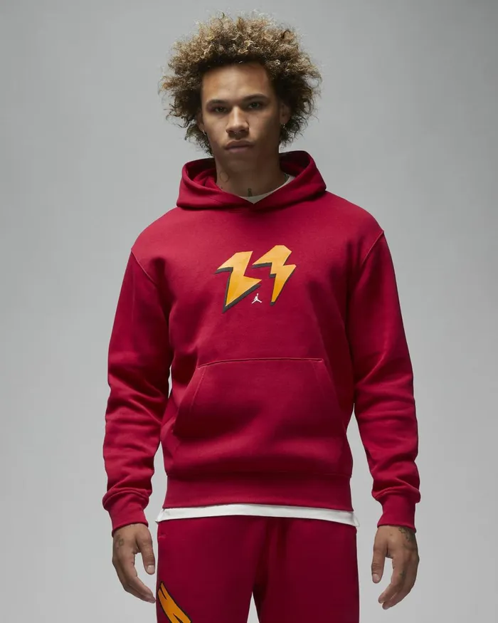 Men Nike Hoodies And Sweatshirts Jordan Flight MVP Cardinal Redsail