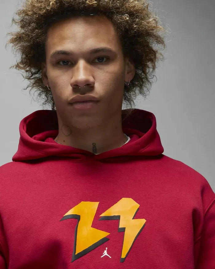 Men Nike Hoodies And Sweatshirts Jordan Flight MVP Cardinal Redsail