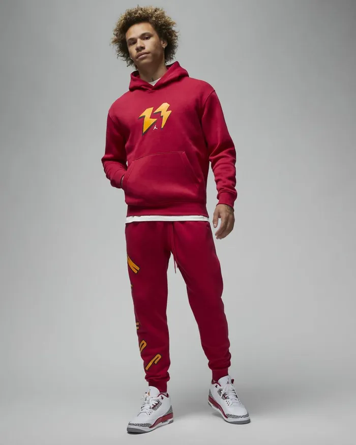 Men Nike Hoodies And Sweatshirts Jordan Flight MVP Cardinal Redsail