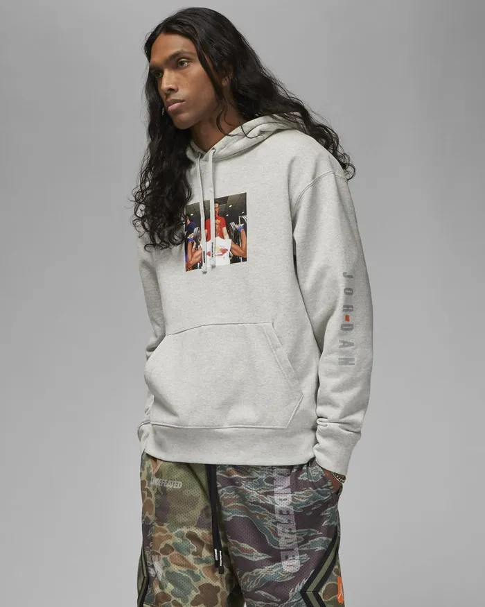 Men Nike Hoodies And Sweatshirts Jordan X UNDEFEATED Grey Heather