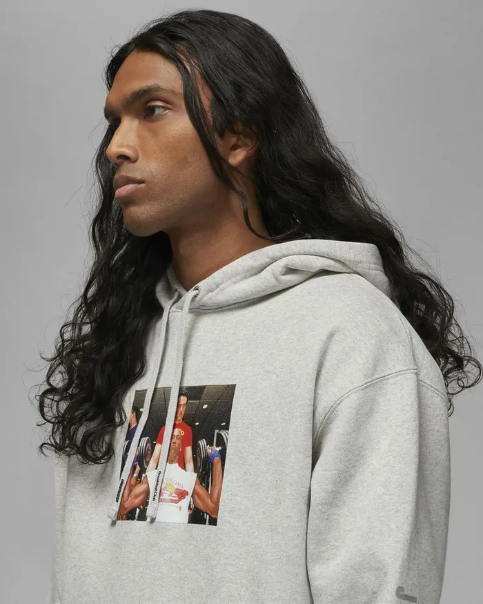 Men Nike Hoodies And Sweatshirts Jordan X UNDEFEATED Grey Heather