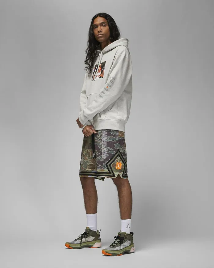 Men Nike Hoodies And Sweatshirts Jordan X UNDEFEATED Grey Heather