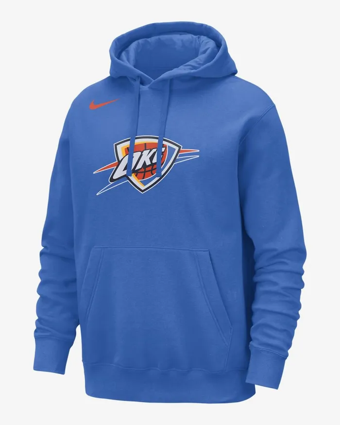 Men Nike Hoodies And Sweatshirts Oklahoma City Thunder Club Signal Blue
