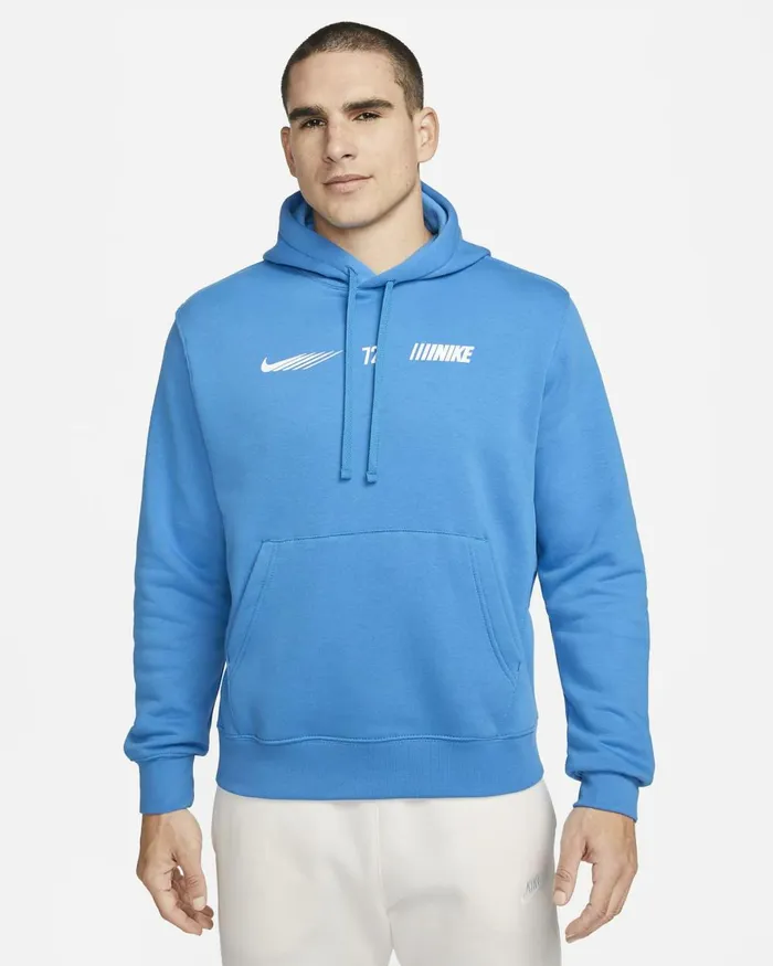 Men Nike Hoodies And Sweatshirts Sportswear Standard Issue Light Photo Blue