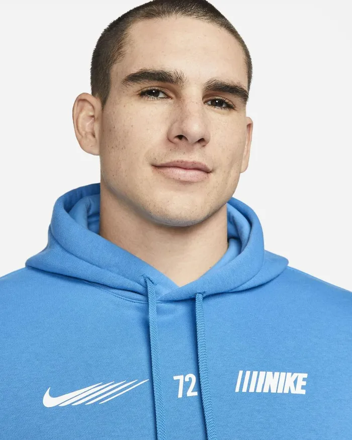 Men Nike Hoodies And Sweatshirts Sportswear Standard Issue Light Photo Blue