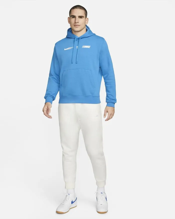 Men Nike Hoodies And Sweatshirts Sportswear Standard Issue Light Photo Blue