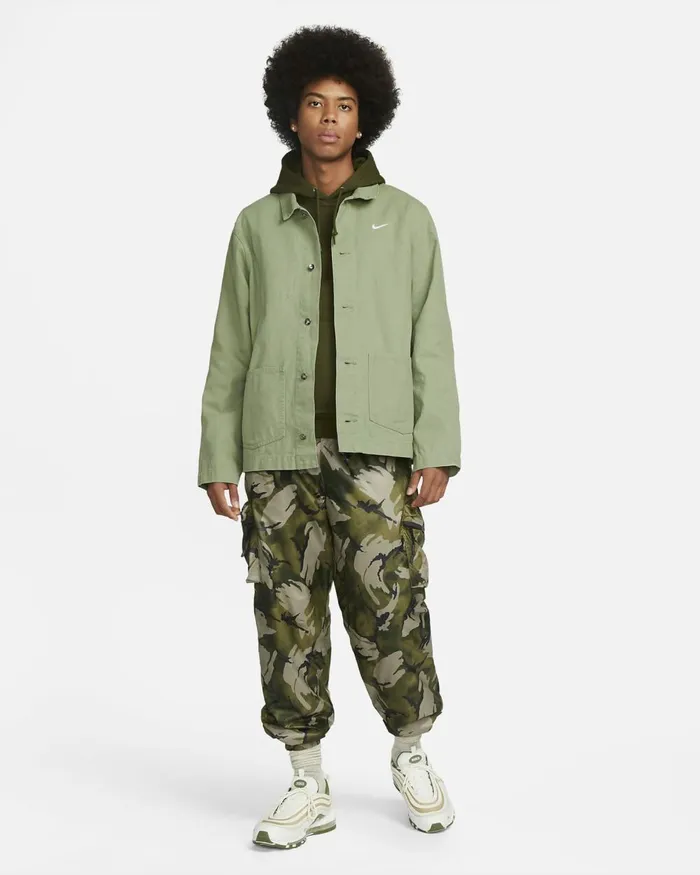 Men Nike Jackets Life Oil Greenwhite