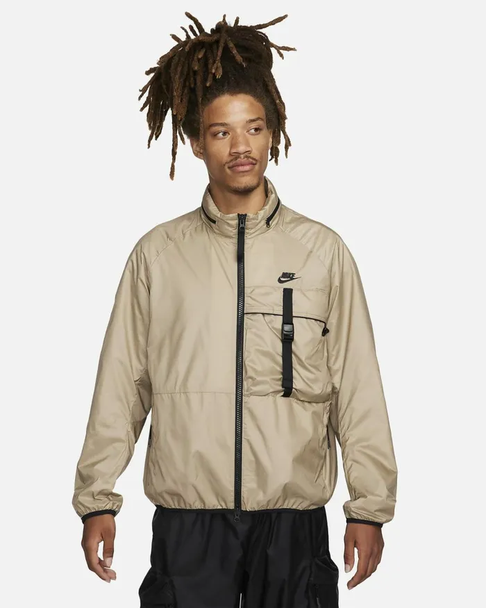 Men Nike Jackets Sportswear Tech Woven Khakiblack