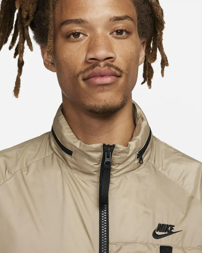 Men Nike Jackets Sportswear Tech Woven Khakiblack