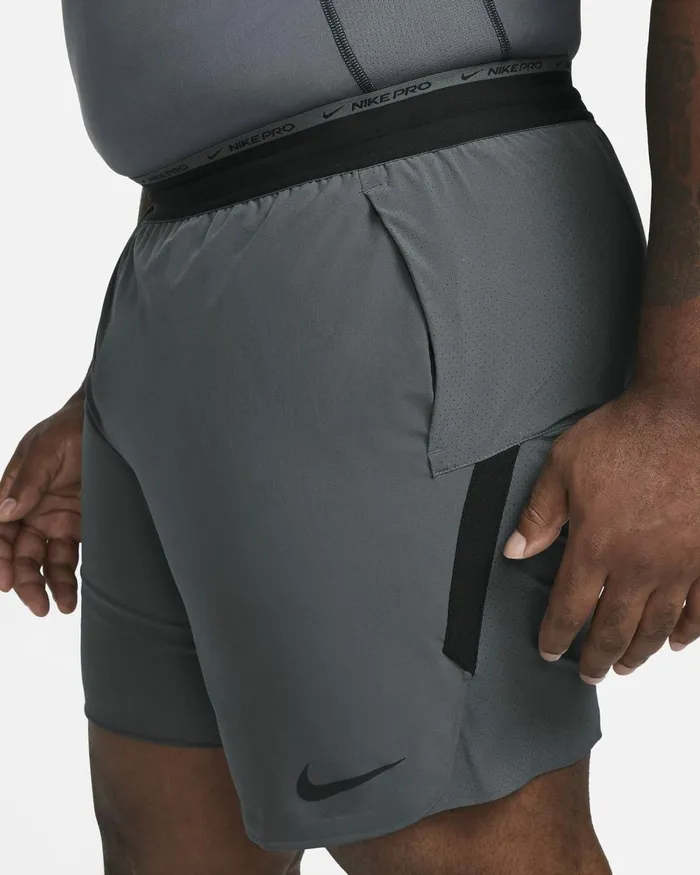 Men Nike Shorts DriFIT Flex Rep Pro Collection Iron Greyblack