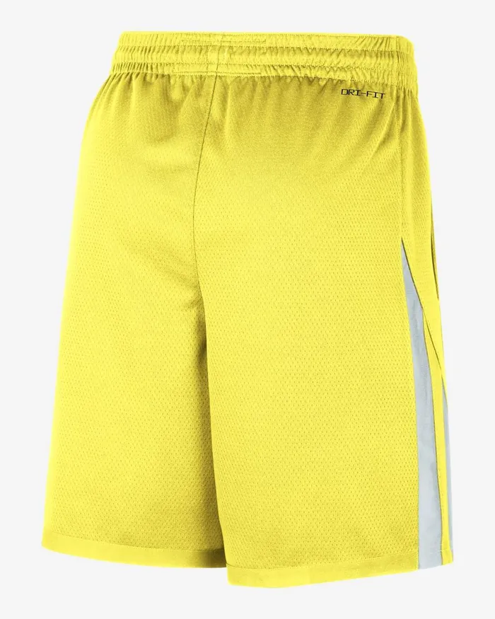 Men Nike Shorts Utah Jazz Icon Edition Yellow Strikeblack