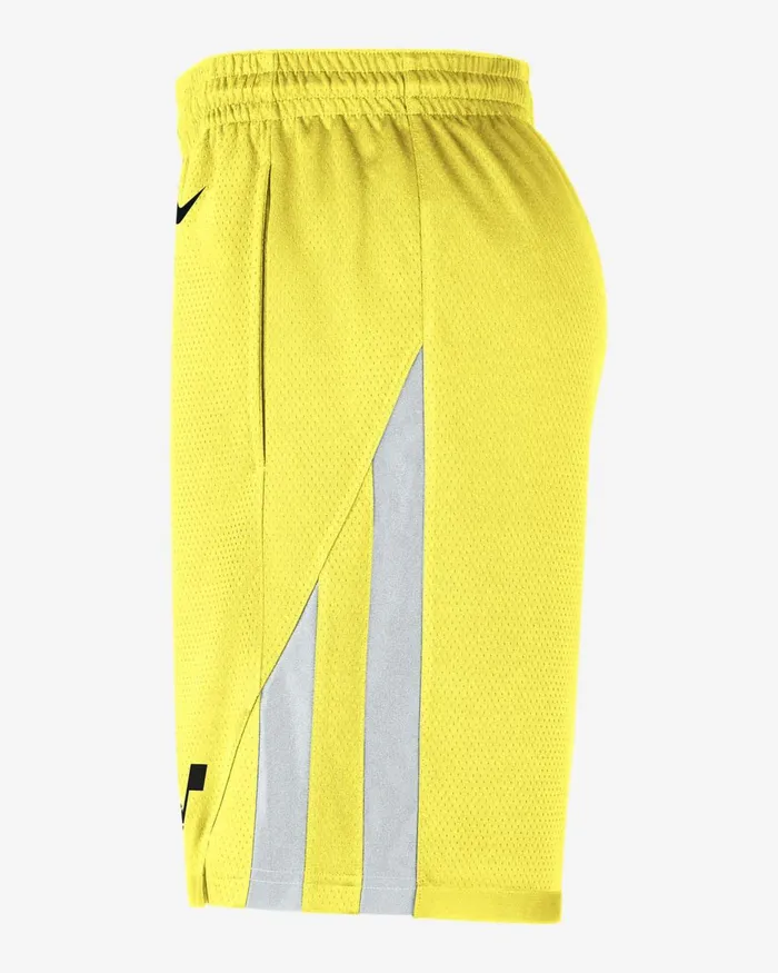 Men Nike Shorts Utah Jazz Icon Edition Yellow Strikeblack