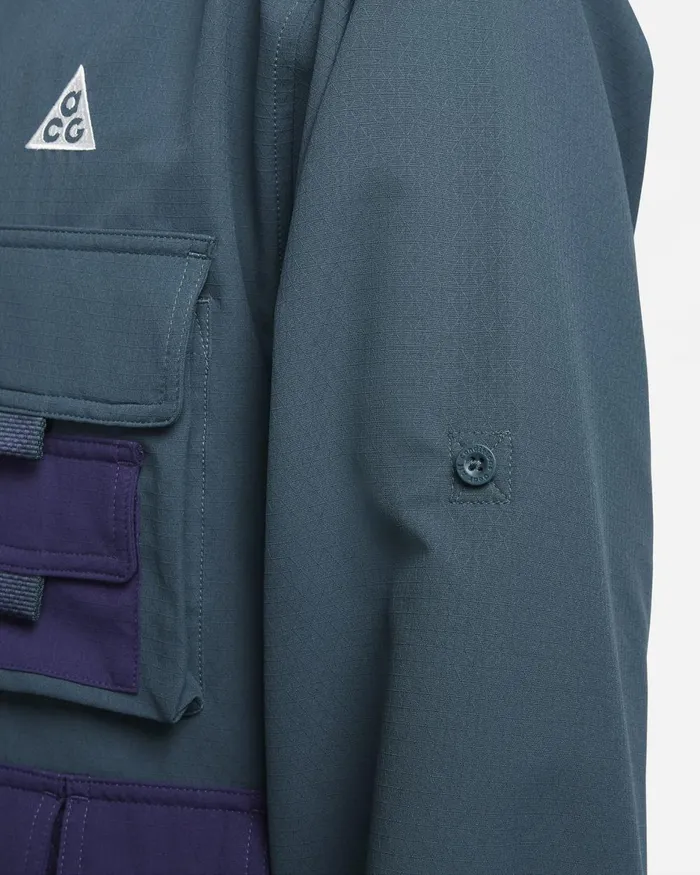 Men Nike Tops And TShirts ACG DriFIT UV 039Devastation Trail039 Deep Junglepurple Inksummit White