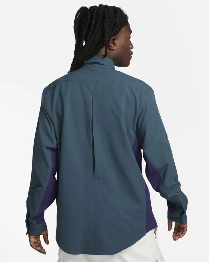 Men Nike Tops And TShirts ACG DriFIT UV 039Devastation Trail039 Deep Junglepurple Inksummit White