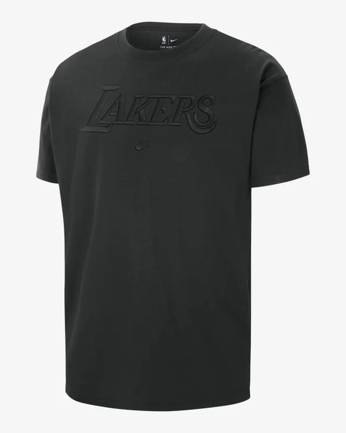 Men Nike Tops And TShirts Los Angeles Lakers Courtside Black