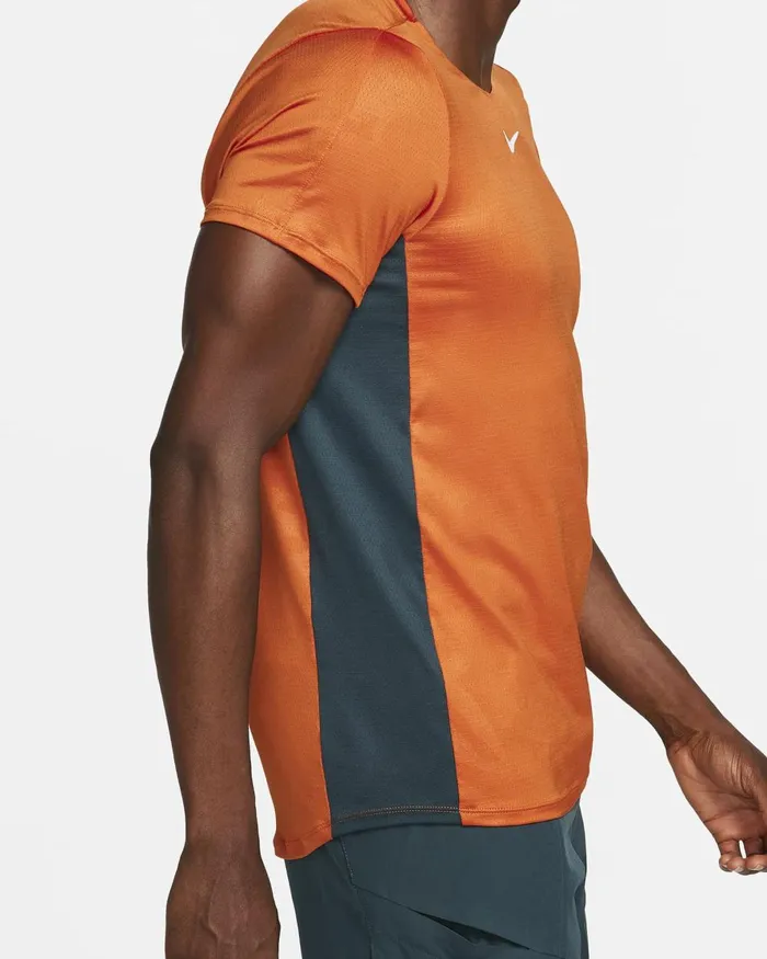 Men Nike Tops And TShirts NikeCourt DriFIT Advantage Campfire Orangedeep Junglewhite