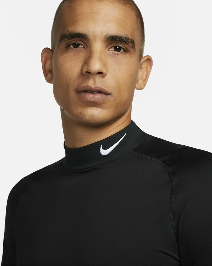 Men Nike Tops And TShirts Pro Warm Blackwhite
