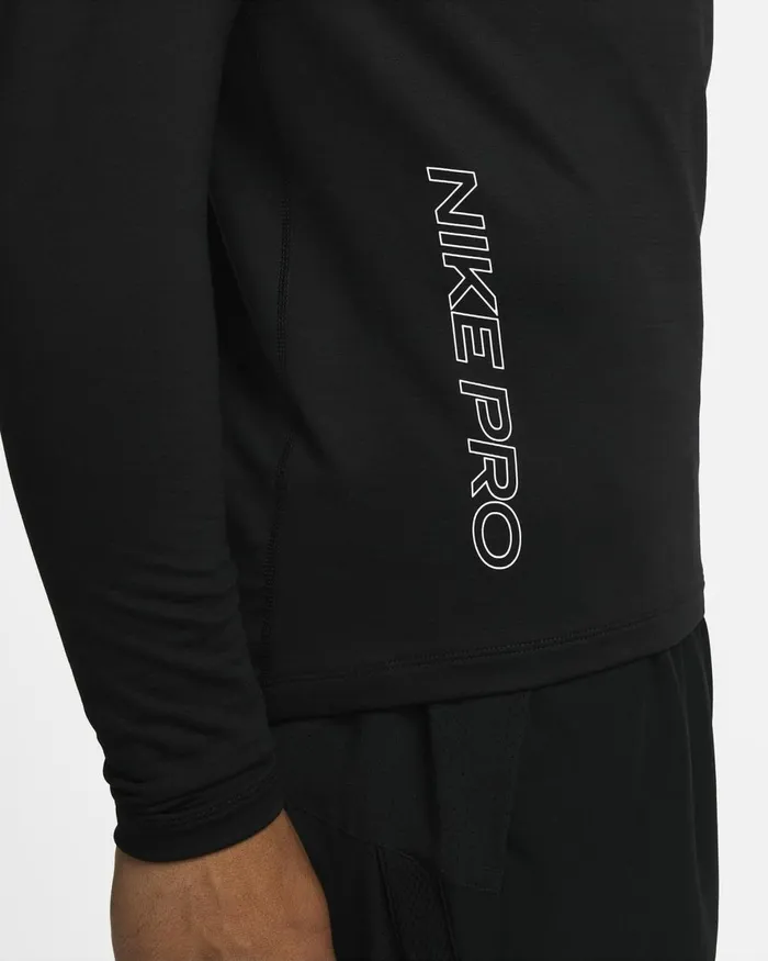 Men Nike Tops And TShirts Pro Warm Blackwhite