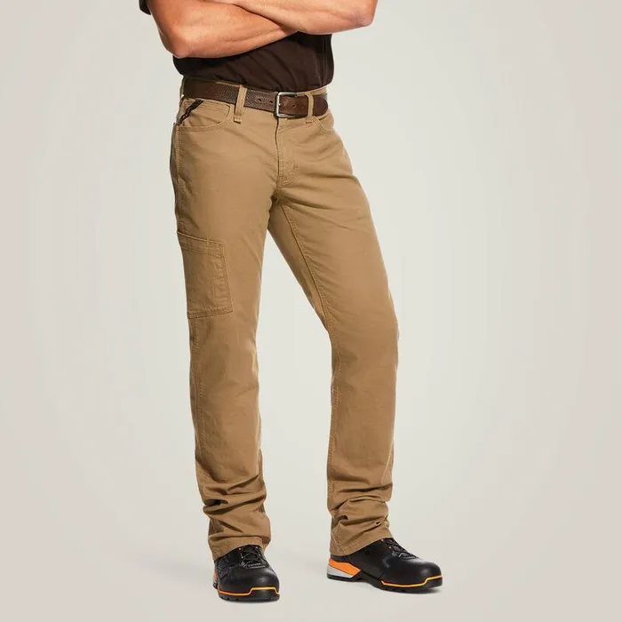 Men Pants and Shorts Ariat Rebar M4 Low Rise DuraStretch Made Tough Stackable Straight Leg Pant Field Khaki