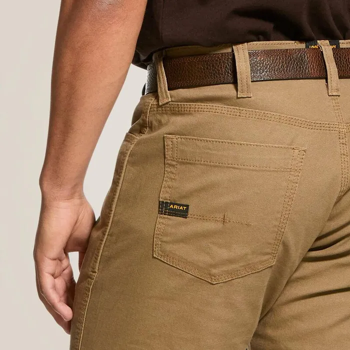 Men Pants and Shorts Ariat Rebar M4 Low Rise DuraStretch Made Tough Stackable Straight Leg Pant Field Khaki
