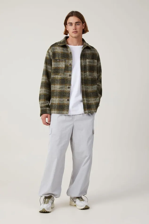 Men Pants Cotton On Parachute Field Pant Steel Cargo