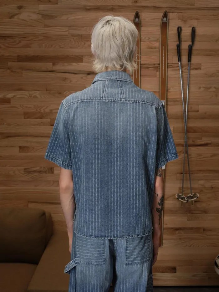 Men Rhude Denim WABASH DENIM SNAP SHIRT Indigo