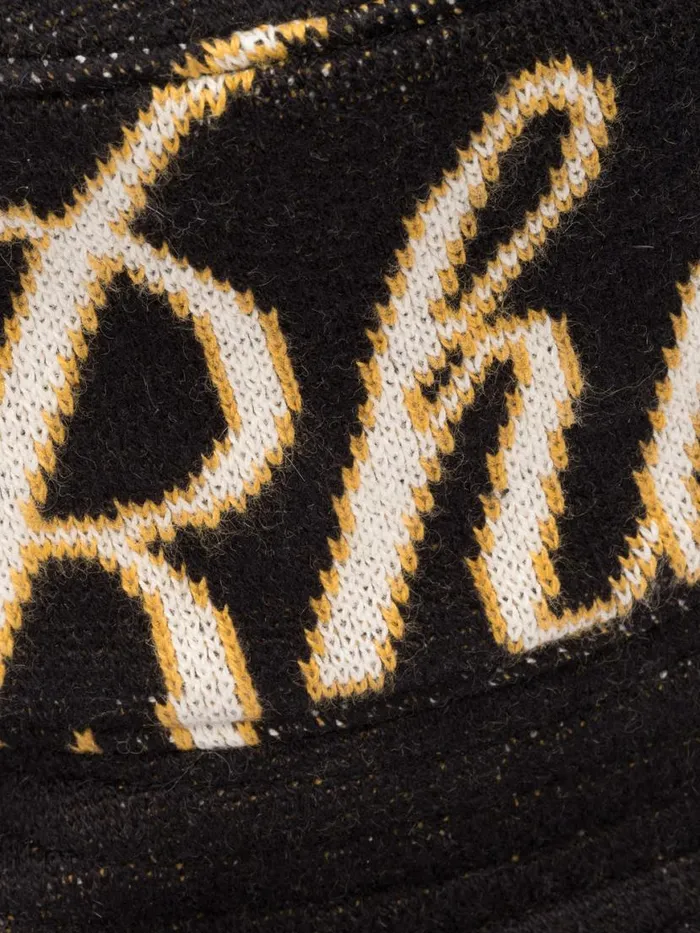 Men Rhude Hats KNIT SCRIPT BUCKET HAT Blackcreme
