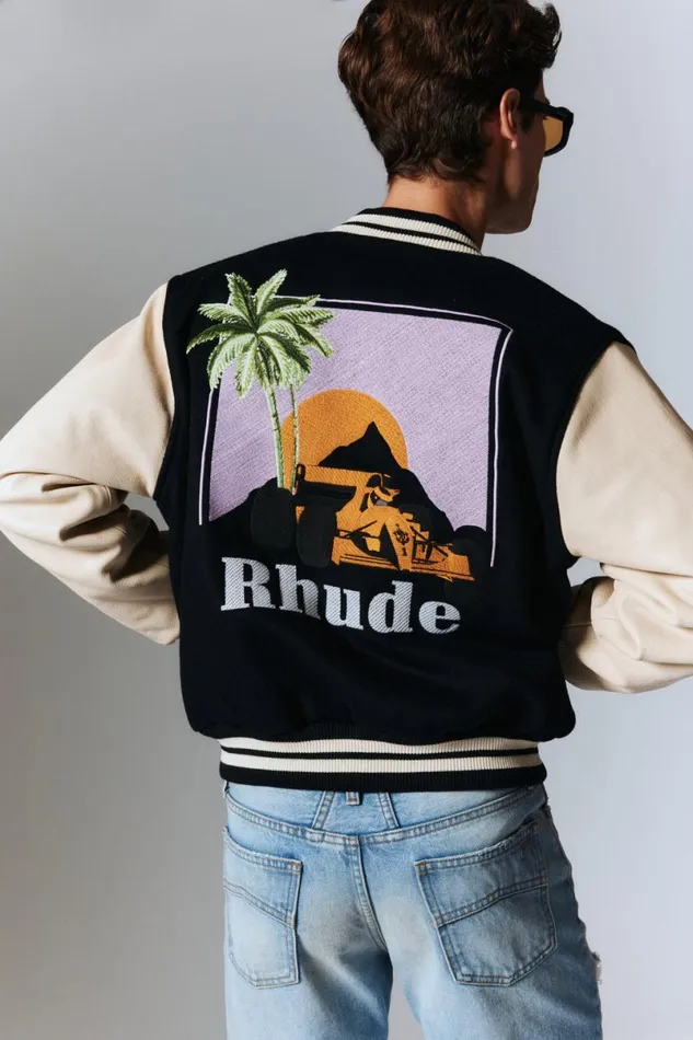 Men Rhude Outerwear GP VARSITY JACKET Mintcream