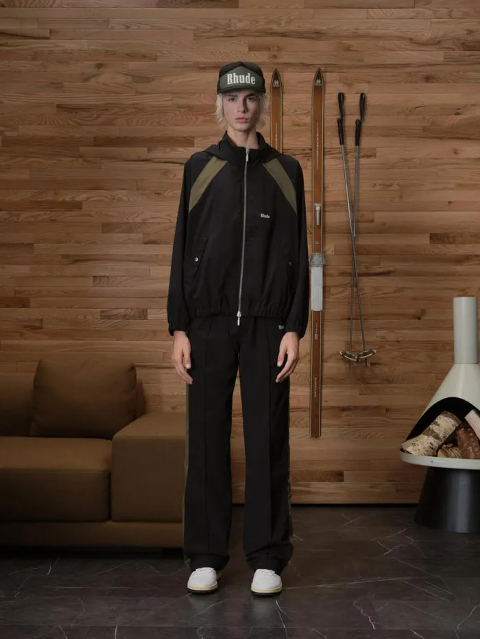 Men Rhude Pants AERIAL TRACK PANTS Blackolive