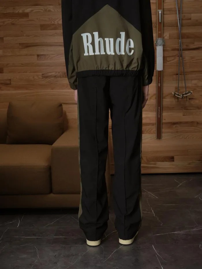 Men Rhude Pants AERIAL TRACK PANTS Blackolive
