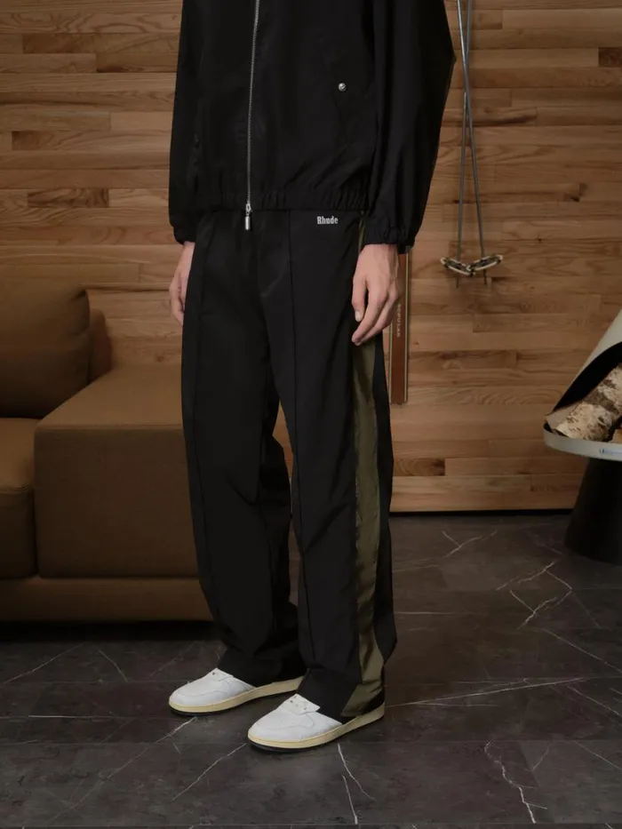 Men Rhude Pants AERIAL TRACK PANTS Blackolive