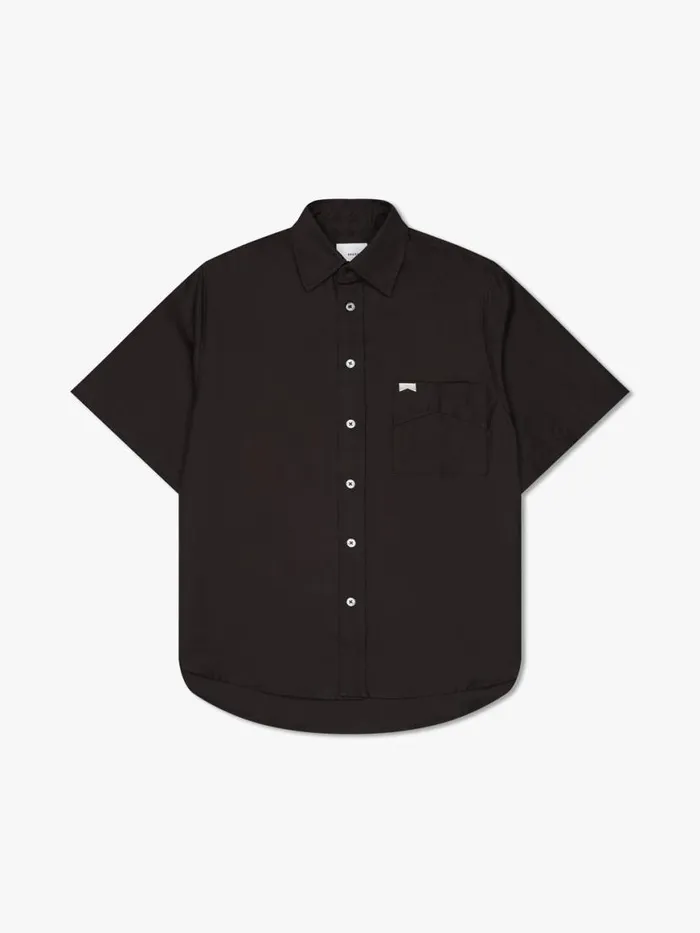 Men Rhude Shirts COTTON LINEN SHIRT Black