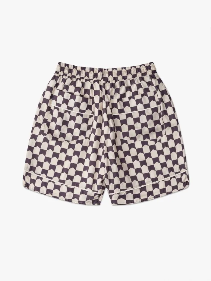 Men Rhude Shorts CHECKERED PJ SHORT Creambrown