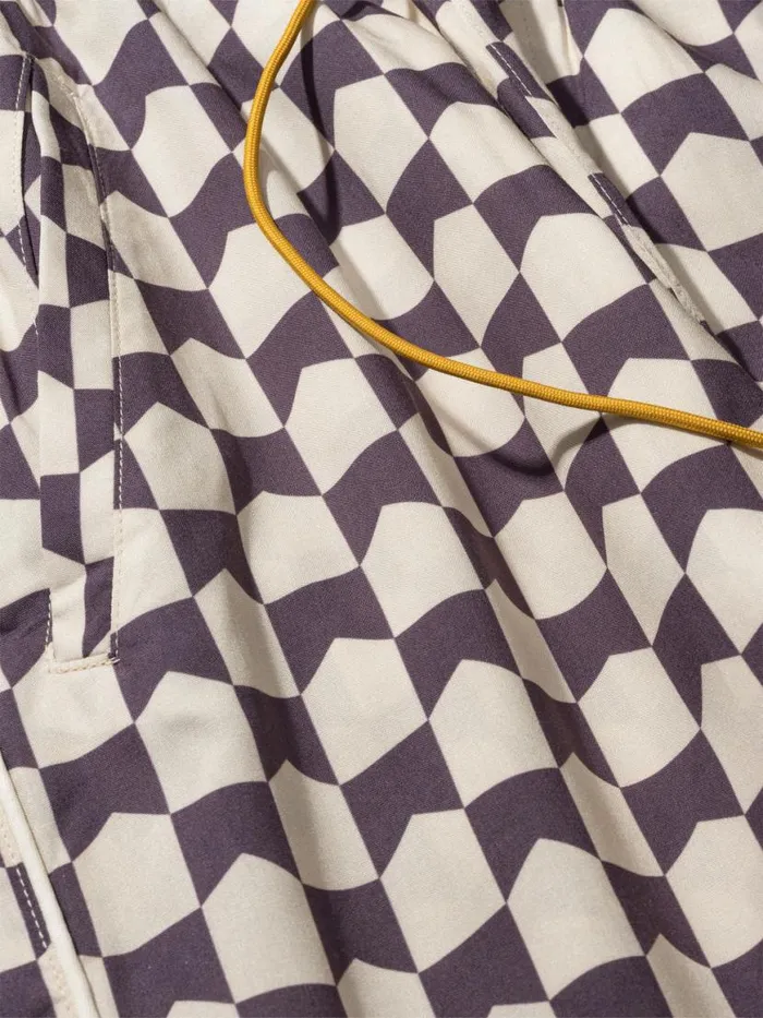 Men Rhude Shorts CHECKERED PJ SHORT Creambrown