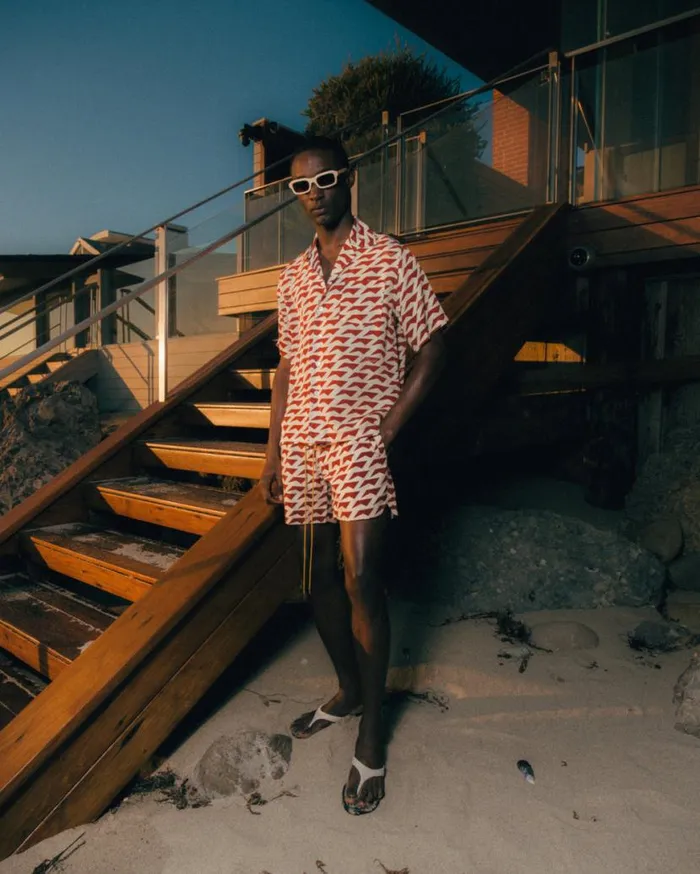 Men Rhude Shorts DOLCE VITA SWIM TRUNKS Redcream