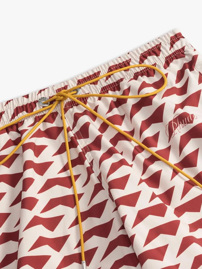 Men Rhude Shorts DOLCE VITA SWIM TRUNKS Redcream