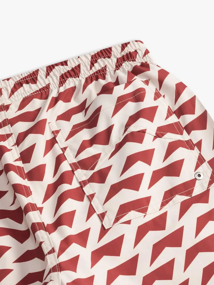 Men Rhude Shorts DOLCE VITA SWIM TRUNKS Redcream