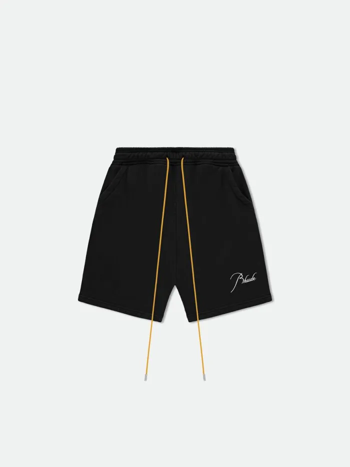 Men Rhude Shorts SWEAT SHORTS Vtg Black